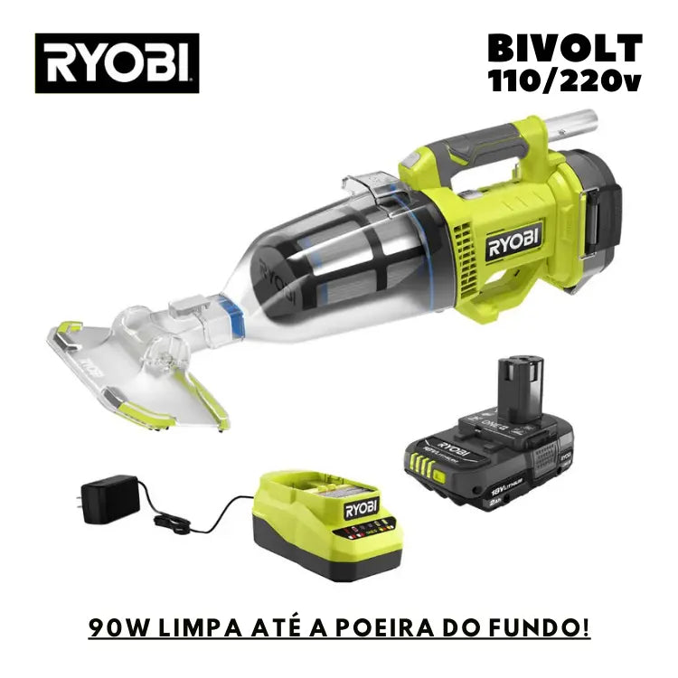 Ryobi One Plus - Aspirador de Piscina Sem Fio 24V/90W - BIVOLT 110/220