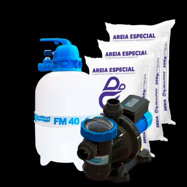 KIT FILTRO FM40 MOTOBOMBA BMC 1/2CV SODRAMAR COM AREIA